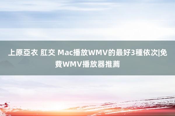   上原亞衣 肛交 Mac播放WMV的最好3種依次|免費WMV播放器推薦