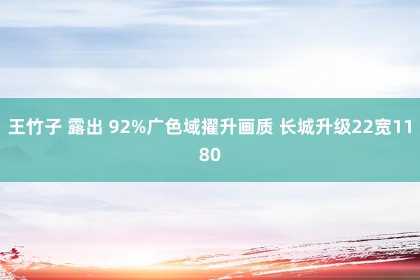   王竹子 露出 92%广色域擢升画质 长城升级22宽1180